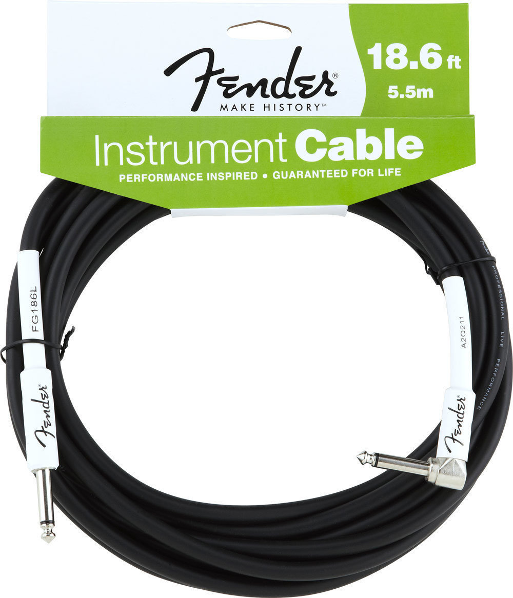 Câble pour instrument Fender Performance Series Instrument Cable 5.5m Angled BLK