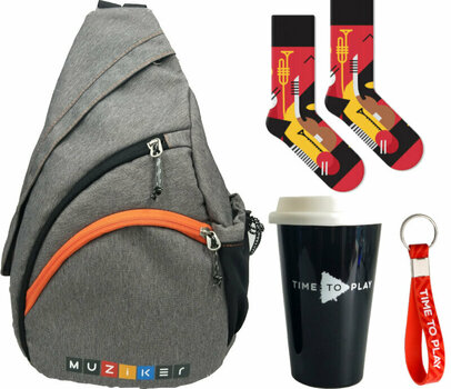 Plecak Muziker Backpack Small Grey + White Cup + Socks Jazz + Keychain Red SET Plecak - 1
