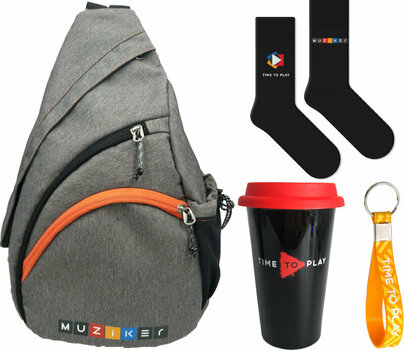 Plecak Muziker Backpack Small Grey + Red Cup + Socks Time To Wear + Keychain Orange SET Plecak Grey - 1