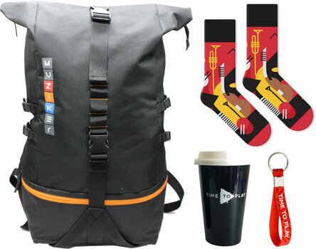 Plecak Muziker Backpack Big Black + White Cup + Socks Jazz + Keychain Red SET Plecak - 1