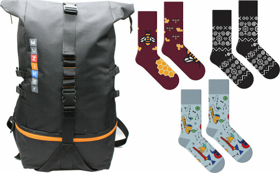 Plecak Muziker Backpack Big Black + Bee My Honey + Čičmany + Miró Music Socks SET Plecak - 1