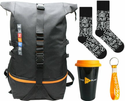 Plecak Muziker Backpack Big Black + Yellow Cup + Socks Music Doodles + Keychain Orange SET Plecak - 1