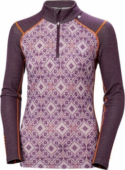 Sous-vêtements thermiques Helly Hansen W Lifa Merino Midweight 2-in-1 Graphic Half-zip Base Layer Amethyst Star Pixel XL Sous-vêtements thermiques - 1