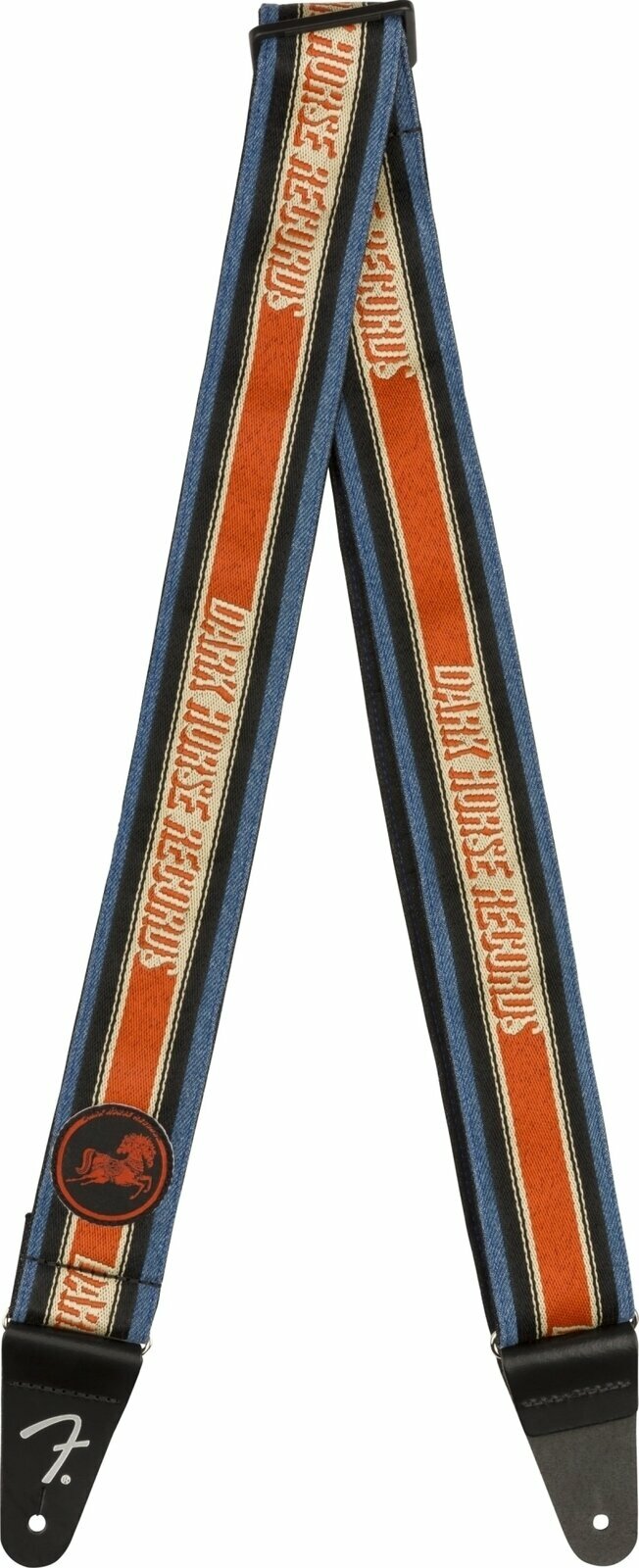 thumbnail image 2 of Fender George Harrison Dark Horse Logo Guitar Strap - 2-Inch Wide Denim & Jacquard Design 2 of 14