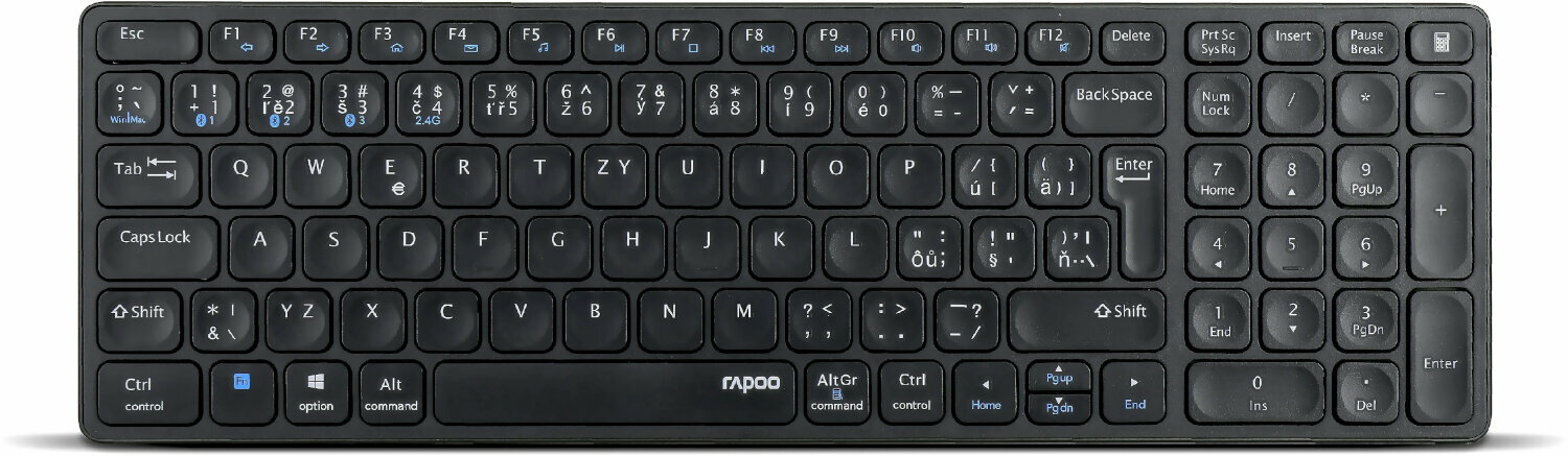 Rapoo E9700M Tastatură cehă-Tastatură slovacă Gri