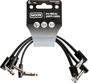 Câble de patch Dunlop MXR DCISTR06R Ribbon TRS Cable 3 Pack Noir 15 cm Angle - Angle - 1