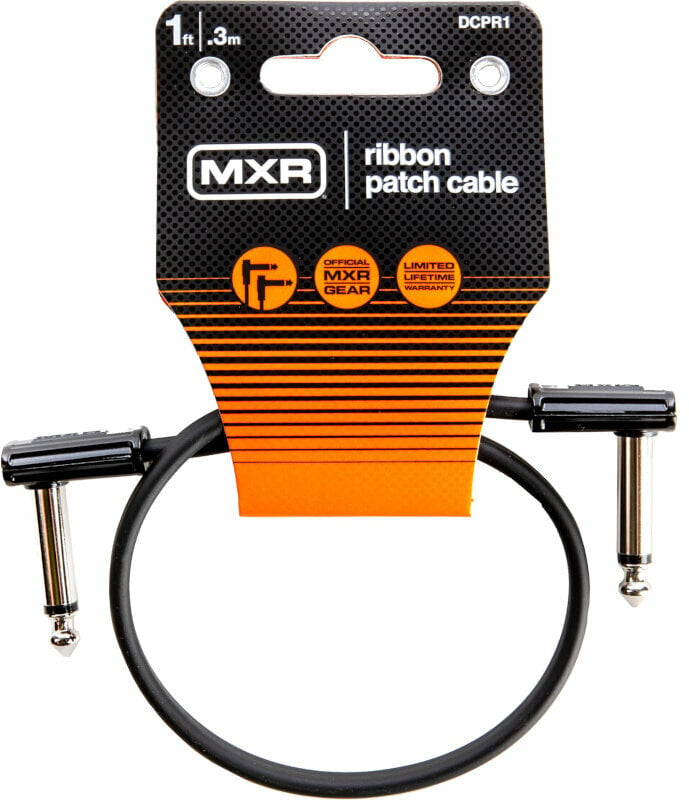 Câble de patch Dunlop MXR DCPR1 Ribbon Patch Cable Noir 30 cm Angle - Angle