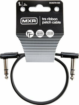 Câble de patch Dunlop MXR DCISTR1RR Ribbon TRS Cable Noir 30 cm Angle - Angle - 1