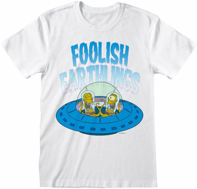 T-shirt The Simpsons T-shirt Foolish Earthlings JH White L