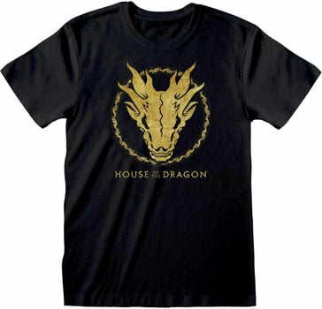 T-Shirt House Of The Dragon T-Shirt Gold Ink Skull Black M - 1