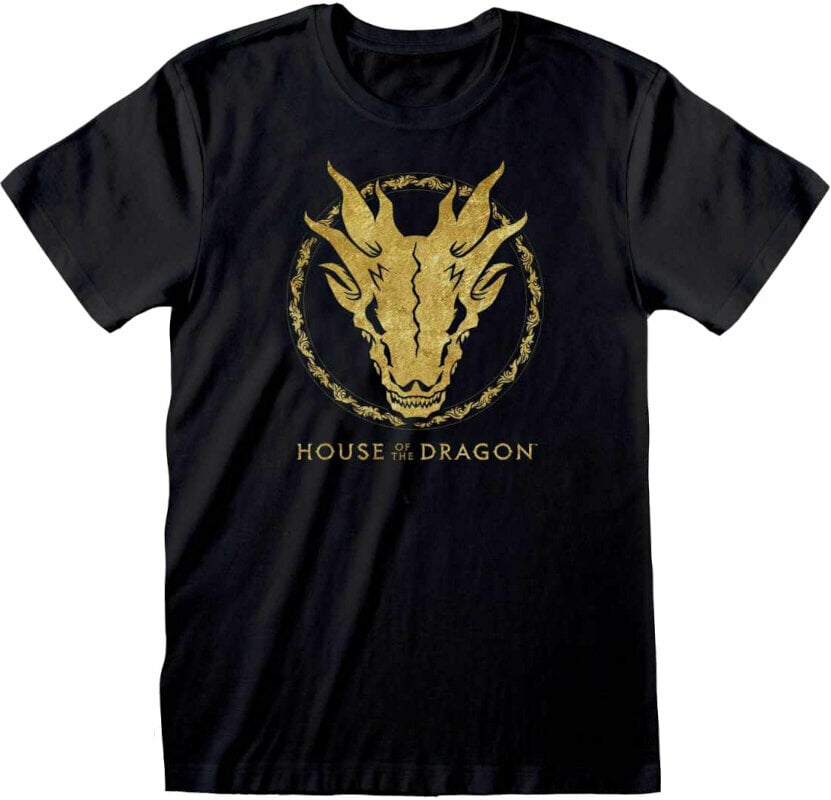 T-Shirt House Of The Dragon T-Shirt Gold Ink Skull Unisex Black L