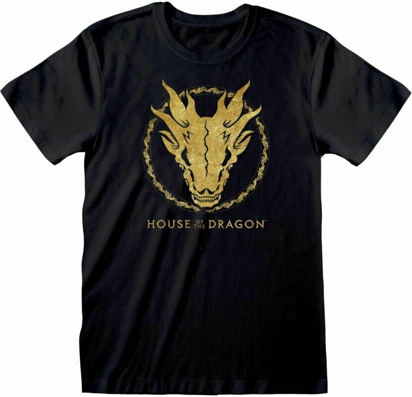 T-Shirt House Of The Dragon T-Shirt Gold Ink Skull Black 2XL