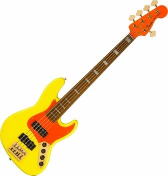 5-strängad basgitarr Fender MonoNeon Jazz Bass V Neon Yellow - 1