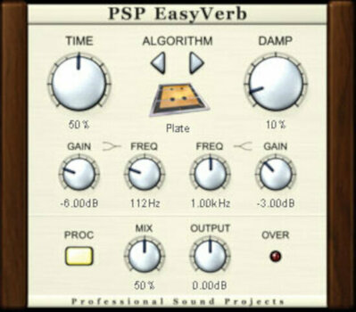 Štúdiový softwarový Plug-In efekt PSP AUDIOWARE EasyVerb (Digitálny produkt) - 1