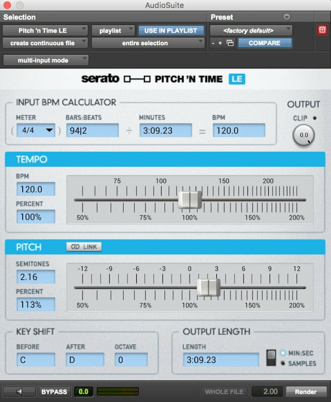 Studio software plug-in effect Serato Pitch 'n Time LE (Digitaal product)