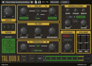 Tonstudio-Software Plug-In Effekt TAL SOFTWARE Dub-X Delay (Digitales Produkt)