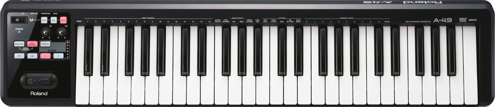 MIDI toetsenbord Roland A 49 BK
