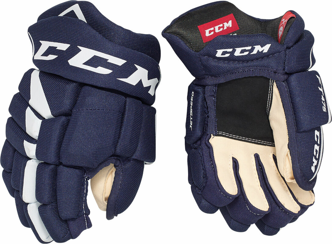 Hokejové rukavice CCM JetSpeed FT475 JR 12 Navy/White Hokejové rukavice