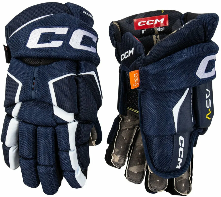 Hokejové rukavice CCM Tacks AS-V JR 10 Navy/White Hokejové rukavice