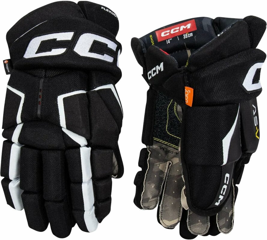 Ръкавици за хокей CCM Tacks AS-V SR 13 Black/White Ръкавици за хокей