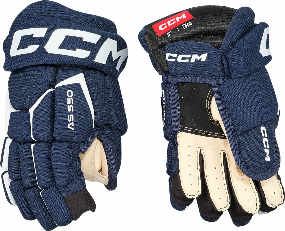 Hokejové rukavice CCM Tacks AS 550 JR 11 Navy/White Hokejové rukavice