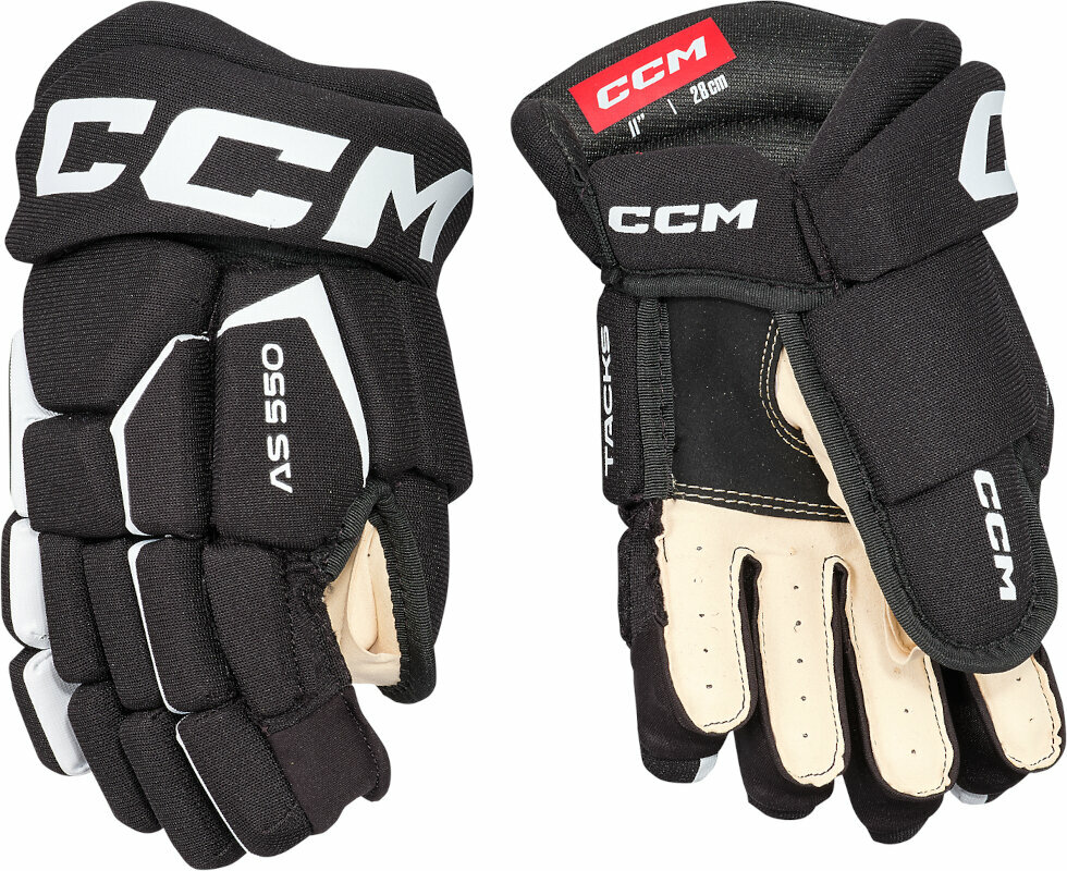 Rękawice hokejowe CCM Tacks AS 580 JR 10 Black/White Rękawice hokejowe