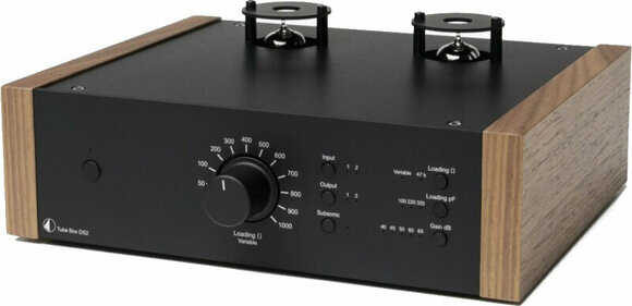 Hi-Fi Przedwzmacniacz gramofonowy Pro-Ject Tube Box DS2 Silver/Rosenut - 1