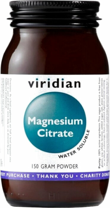 Wapń, magnez, cynk Viridian Magnesium Citrate Powder 150 g Wapń, magnez, cynk