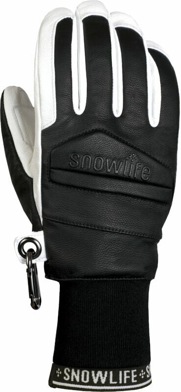 Lyžařské rukavice Snowlife Classic Leather Glove Black/White M Lyžařské rukavice