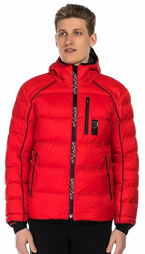 Ski Jacket Sportalm Eros Mens Jacket with Hood Racing Red 54