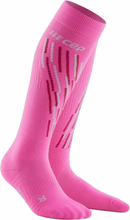 Ski Socks CEP WP206 Thermo Socks Women Pink/Flash Pink III Ski Socks