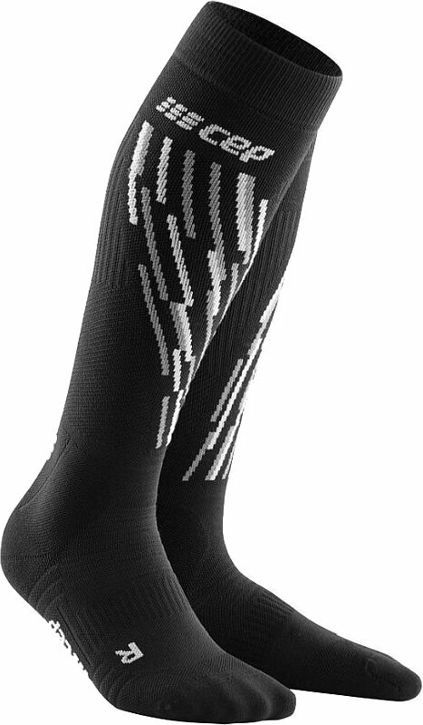 Meias de esqui CEP WP206 Thermo Socks Women Black/Anthracite IV Meias de esqui