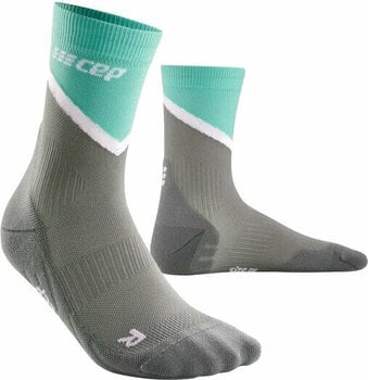 Running socks
 CEP WP2C1 Chevron Compression Socks Mid Cut Women Grey/Ocean II Running socks - 1