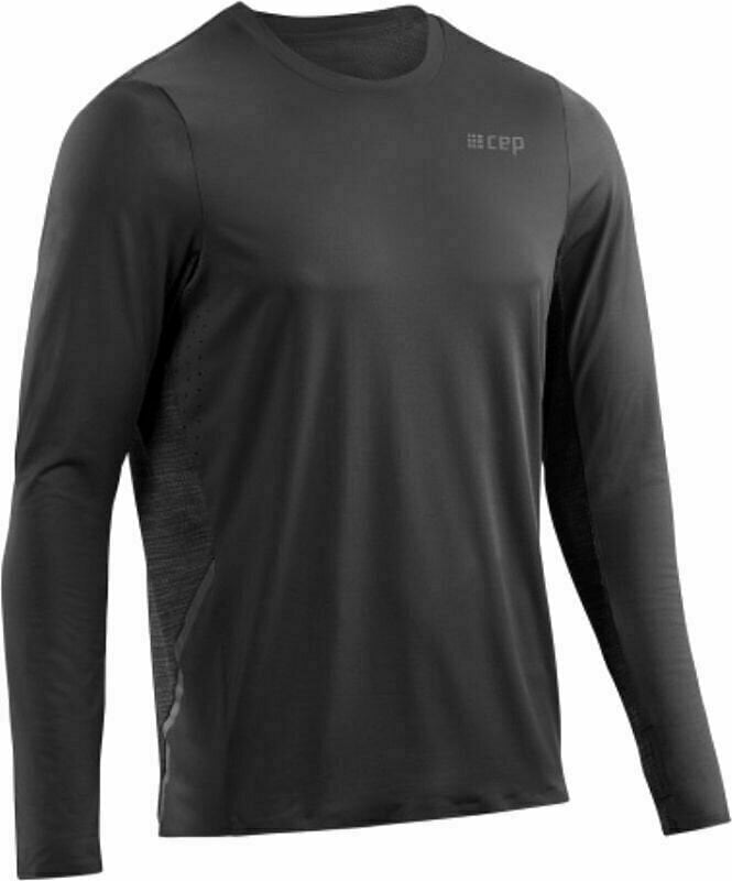 Löpar-t-shirt med långa ärmar CEP W1136 Run Shirt Long Sleeve Men Black S Löpar-t-shirt med långa ärmar