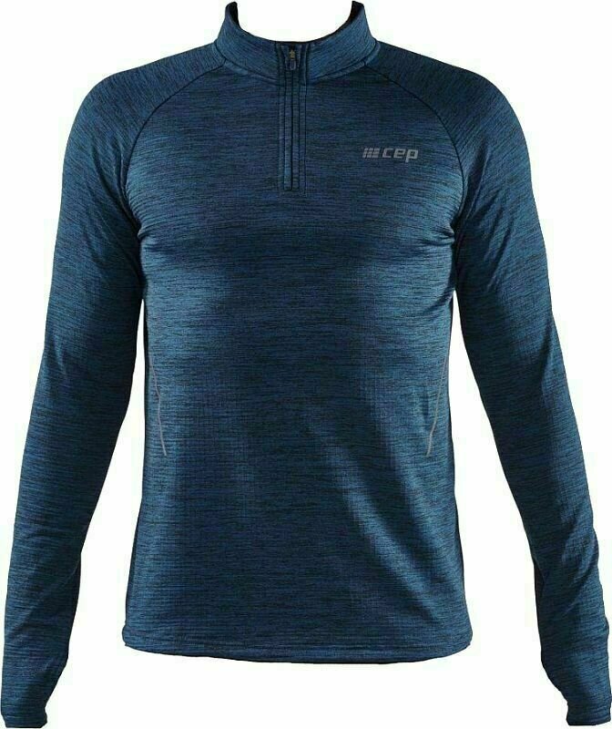 Running sweatshirt CEP W0139 Winter Run Shirt Men Dark Blue Melange M Running sweatshirt