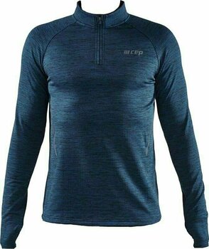 Running sweatshirt CEP W0139 Winter Run Shirt Men Dark Blue Melange M Running sweatshirt - 1