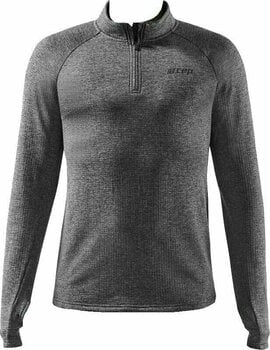 Running sweatshirt CEP W0139 Winter Run Shirt Men Black Melange XL Running sweatshirt - 1