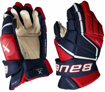 Hokejske rokavice Bauer S22 Vapor 3X Pro Glove SR 14 Navy/Red/White Hokejske rokavice - 1