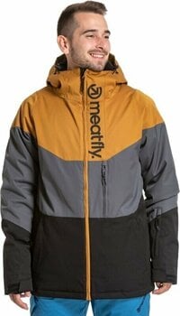 Ski Jacket Meatfly Hoax Premium SNB & Ski Jacket Wood/Dark Grey/Black M - 1