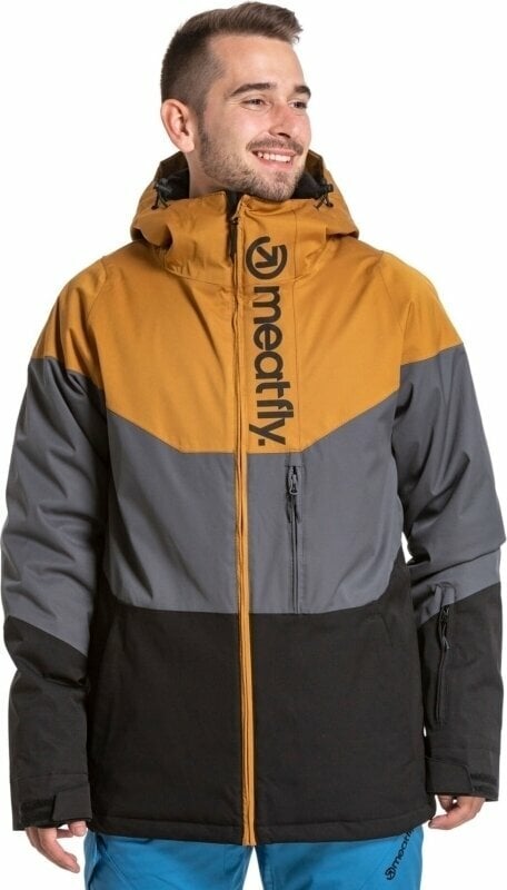 Giacca da sci Meatfly Hoax Premium SNB & Ski Jacket Wood/Dark Grey/Black L