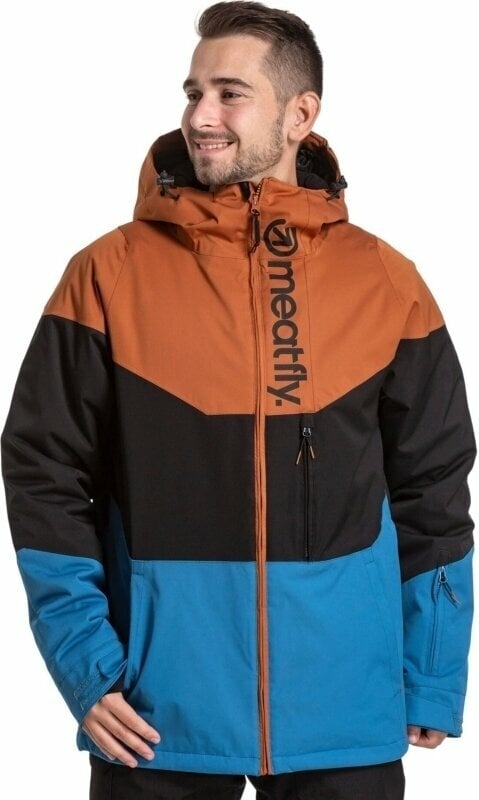 Chaqueta de esquí Meatfly Hoax Premium SNB & Ski Jacket Brown/Black/Blue M