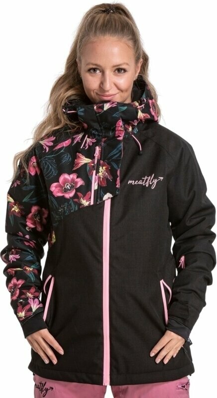 Lyžařská bunda Meatfly Deborah SNB & Ski Jacket Hibiscus Black L Lyžařská bunda