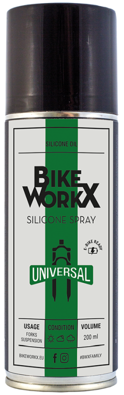 Mantenimiento de bicicletas BikeWorkX Silicone Spray 200 ml Mantenimiento de bicicletas