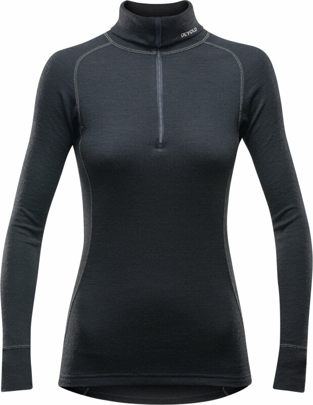 Sous-vêtements thermiques Devold Duo Active Merino 210 Zip Neck Woman Black XL Sous-vêtements thermiques
