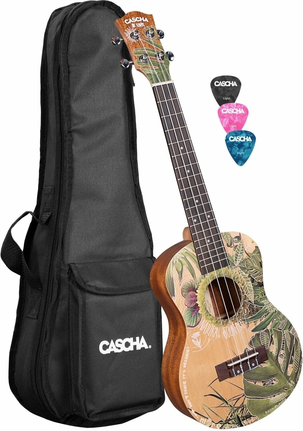 Tenorové ukulele Cascha HH 2610 Art Series Tenorové ukulele Leafy