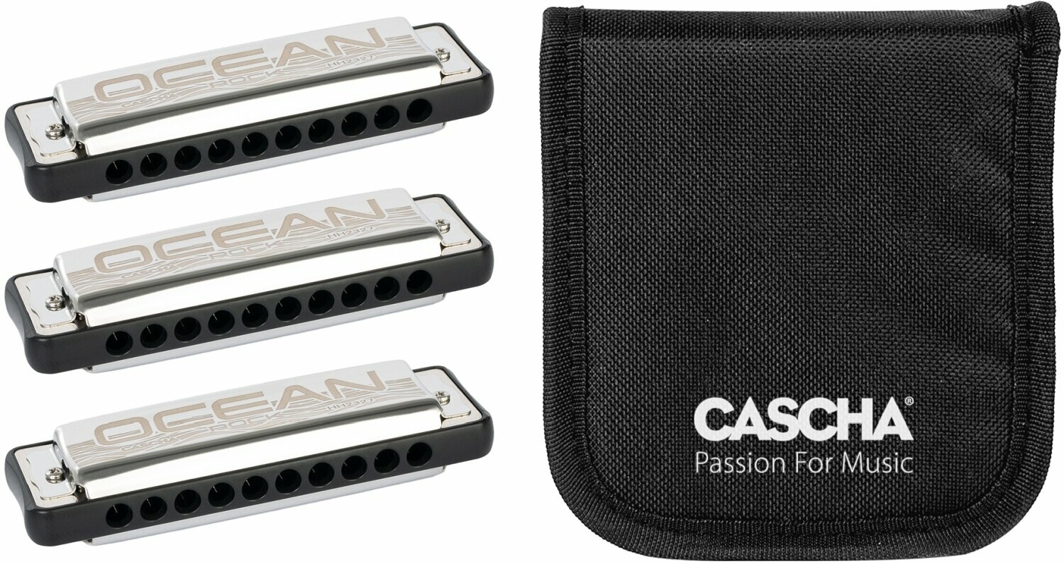 Diatonic harmonica Cascha HH 2346 Ocean Rock Pack 3 BK