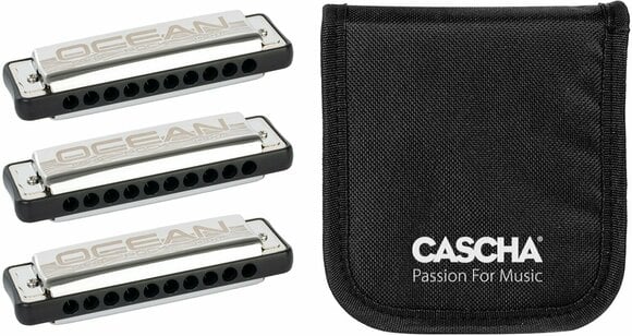 Diatonic harmonica Cascha HH 2346 Ocean Rock Pack 3 BK - 1