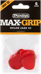 Plektra Dunlop 471P3N Nylon Max Grip Jazz III Player Pack Red Plektra