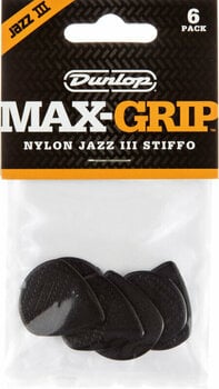 Púa Dunlop 471P3S Nylon Max Grip Jazz III Player Pack Stiffo Púa - 1