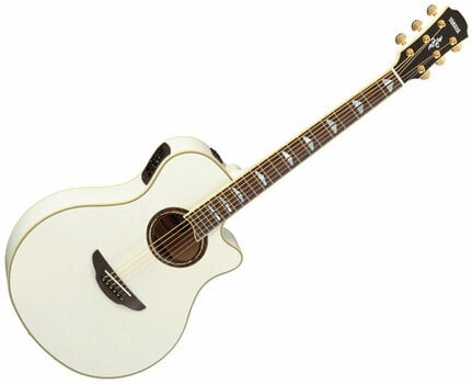 Jumbo elektro-akoestische gitaar Yamaha APX 1000 PW Pearl White - 1